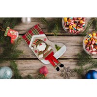 Vianočné závesná ponožka so Santom na malé darčeky - 53x30 cm