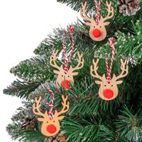 Vianočné závesné ozdoby na stromček z dreva 9 ks - sobmi
