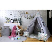 Detský stan TEEPEE (TÍPÍ) JEDNOROŽCI s doplnkami - šedý
