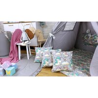 Detský stan TEEPEE (TÍPÍ) JEDNOROŽCI s doplnkami - šedý