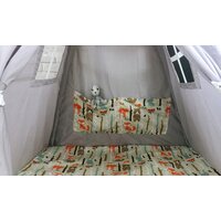Detský stan TEEPEE (TÍPÍ) LESNÉ ZVIERATKÁ s doplnkami - sivý / béžový