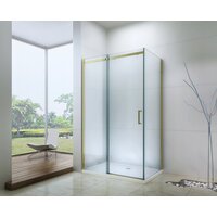 Sprchovací kút OMEGA 140x100 cm - zlatý - číre sklo