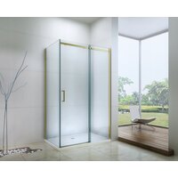 Sprchovací kút OMEGA 120x100 cm - zlatý - číre sklo