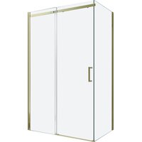 Sprchovací kút OMEGA 140x100 cm - zlatý - číre sklo