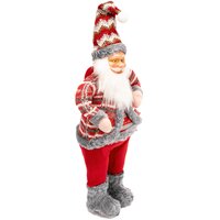 Vianočné dekoratívne figúrka Santa Claus s vrecom - 62 cm