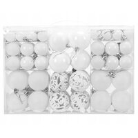 Vianočné závesné banky na stromček - 100 ks - biele