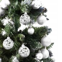 Vianočné závesné banky na stromček - 100 ks - biele