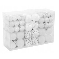 Vianočné závesné banky na stromček - 100 ks - biele