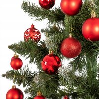 Vianočné závesné banky na stromček - 100 ks - červené