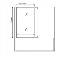 Vaňová zástena MEXEN ALEX - pevná - 70x140 cm - čierna - číre sklo, 893-070-000-70-70