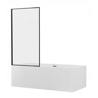 Vaňová zástena MEXEN ALEX - pevná - 80x140 cm - čierna - číre sklo, 893-080-000-70-70