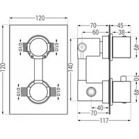 Podomietková termostatická batéria MEXEN CUBE - biela - 2 výstupy, 77502-20