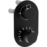 Podomietková termostatická batéria MEXEN KAI nízka - čierna matná - 3 výstupy, 77602-70
