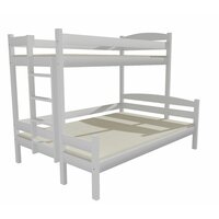 Detská poschodová posteľ s rozšíreným spodným lôžkom z MASÍVU 200x90cm bez zásuvky - PPS001