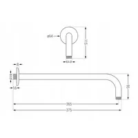 Rameno dažďovej sprchy MEXEN - 40 cm - čiernej matnej, 79211-70