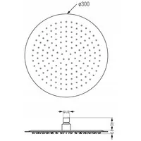 Sprchová dažďová hlavica MEXEN SLIM - guľatá - 30 cm - grafitová, 79230-66