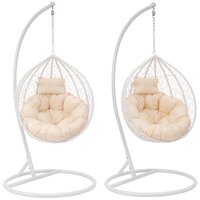 Závesné hojdacie kreslo MONTANA - biele - veľ. S