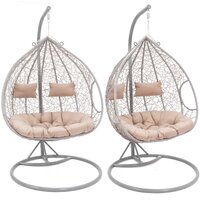 Závesné hojdacie kreslo MONTANA - šedé - vel. XXL - pre 2 osoby