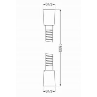 Sprchová hadica MEXEN - opletená - 150 cm - biela, 79460-20