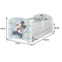 NA SKLADE: Detská posteľ bez šuplíka Disney - ĽAVÍ KRÁĽ 140x70 cm + matrac kokos/molitan + 2x krátka bariérka