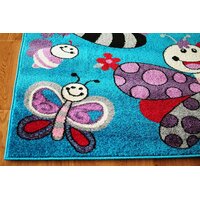 SKLADEM: Dětský koberec MOTÝLI - tyrkysový - 120x170 cm