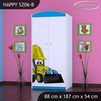 SKLADOM: Detská skriňa BAGR - TYP 6B - zeleno / biela