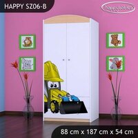 SKLADOM: Detská skriňa BAGR - TYP 6B - zeleno / biela