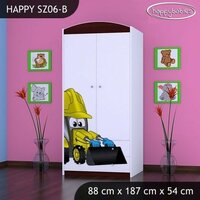 SKLADOM: Detská skriňa BAGR - TYP 6B - zeleno / biela