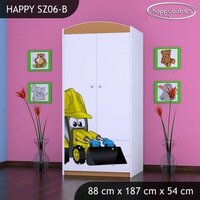 SKLADOM: Detská skriňa BAGR - TYP 6B - zeleno / biela