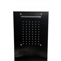 Sprchový panel PIOGGIA 5v1 - s výtokom do vane a policou - čierny lesklý