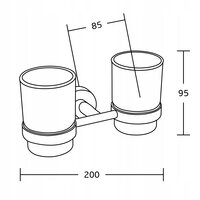 Závesný dvojitý okrúhly držiak kefiek MEXEN TIBER - kov / sklo - chrómový, 7050552-00