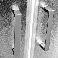 Sprchový box, štvrťkruh, 80 cm, satin ALU, sklo Point, zadné steny biele, liata vanička, so strieškou