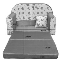 Detská rozkladacia pohovka plameniaky + vankúšik ZADARMO - svetlo ružová