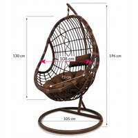 Závesné hojdacie kreslo SANTOS - sivé / čierne - XXL