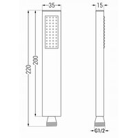 Ručná mosadzná sprchová hlavica MEXEN R-02 - 1 funkcia - 200x35 mm - čierna, 79500-70