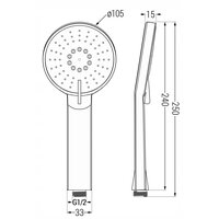 Ručná sprchová hlavica MEXEN R-40 - 2 funkcie - 240x105 mm - biela, 79540-20