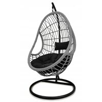 Závesné hojdacie kreslo SANTOS - sivé / čierne - XXL