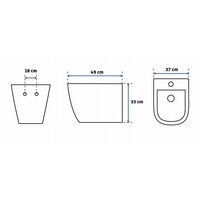 Závesné WC MAXMAX Rea Carlo mini RIMLESS + Duroplast sedátko flat - biele / zlaté