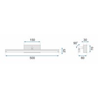 Nástenné LED svietidlo nad zrkadlo MOVE - 50 cm - 12W - čierne