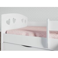 Detská srdiečková posteľ JULIE so zásuvkou - biela 140x80 cm