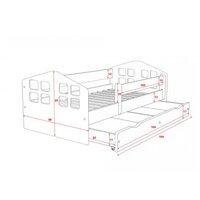 Detská posteľ WINDOWS so zásuvkou - biela 160x80 cm