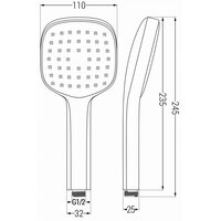 Ručná sprchová hlavica MEXEN R-33 - 1 funkcia - 235x110 mm - čierna matná, 79533-70