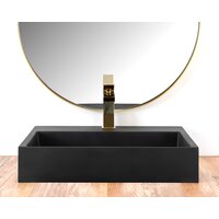 Umývadlo z liateho mramoru MAXMAX Rea GOYA 50 cm - čierne matné