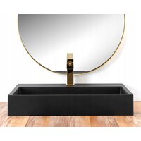 Umývadlo z liateho mramoru MAXMAX Rea GOYA 60 cm - čierne matné