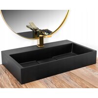 Umývadlo z liateho mramoru MAXMAX Rea GOYA 60 cm - čierne matné