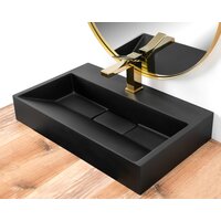 Umývadlo z liateho mramoru MAXMAX Rea GOYA 60 cm - čierne matné