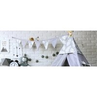 Dekoračná vlajková girlanda PIERKA - šedá