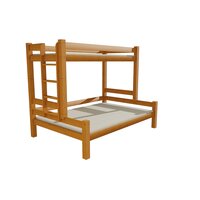 Detská poschodová posteľ s rozšíreným spodným lôžkom z masívu ROBUST 8X8 6B - 200x90 / 160 cm