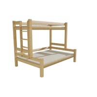 Detská poschodová posteľ s rozšíreným spodným lôžkom z masívu ROBUST 8X8 6B - 200x90 / 160 cm