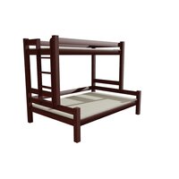 Detská poschodová posteľ s rozšíreným spodným lôžkom z masívu ROBUST 8X8 6B - 200x100 / 160 cm